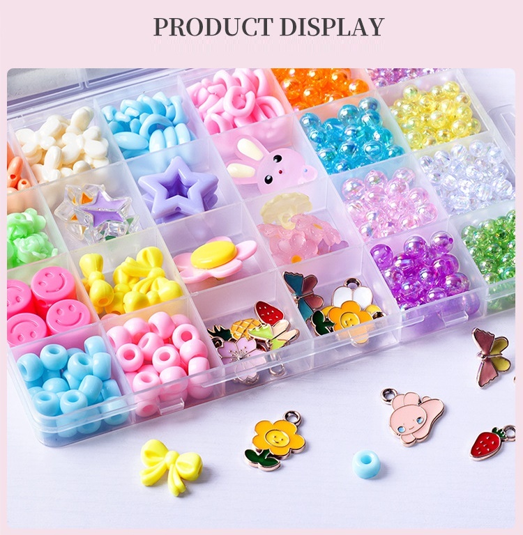 DIY Bead Jewelry Making Kit for Girl Children Necklace Bracelets Making Art Craft Creativity Bead Macking Kit Christmas Birthday Gift