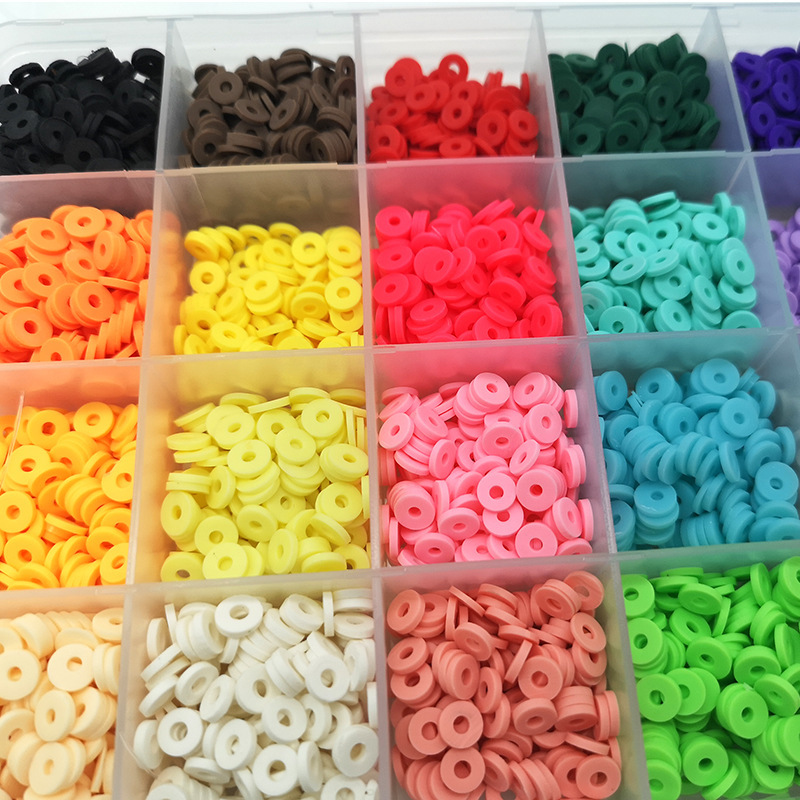 3600 PCS Clay Beads for Bracelets Making Polymer Clay Beads Kit 20 Colors Flat Beads for Jewelry Making DIY Disc Letter Beads for Necklace Making Set