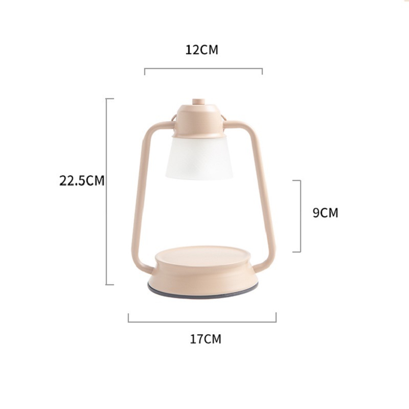 Electric Candle Warmer Lamp Metal Candle Lamp Glass Lampshade with 2 Bulbs Dimmable Switch Vintage Wax Melting Candle Table Lamp