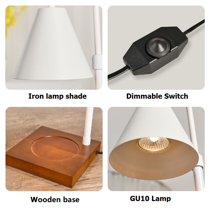 Adjustable Candle Warmer Lamp Candle Lamp Wooden Base Thermal Melting Wax with Dimmable Switch 2 Bulbs for Bedroom Living Room