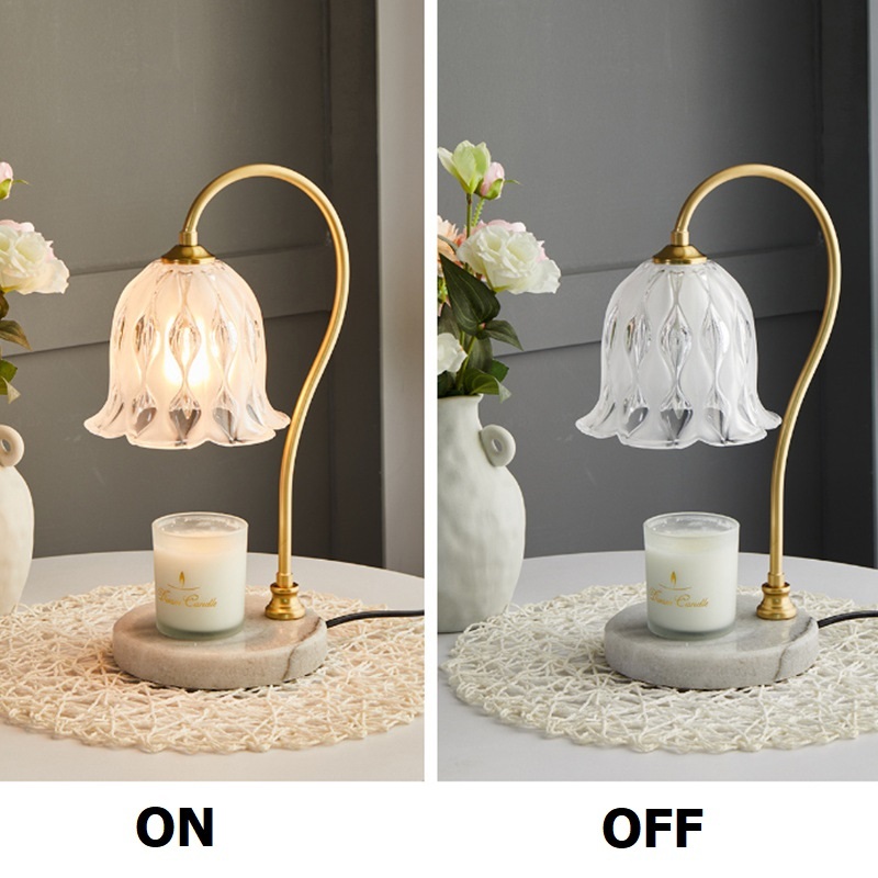 Electric Candle Warmer Lamp Dimmable Wax Melter Candle Warmer Lamp US Plug with Bulb Aromatic Candle Holder Gift for Home Office
