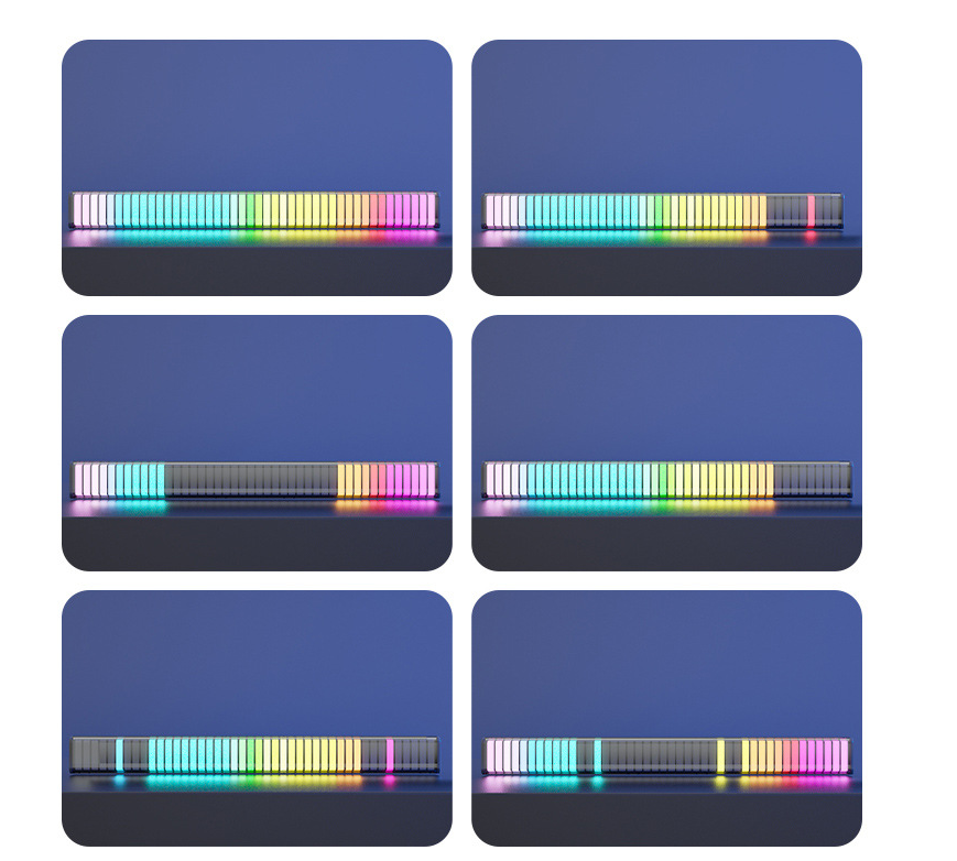 LED Pickup Light Rhythm Ambient Light RGB Music Sound Control LED Lights App Control USB Charging Built in Battery For Car Computer Game TV Desktop Decora lights