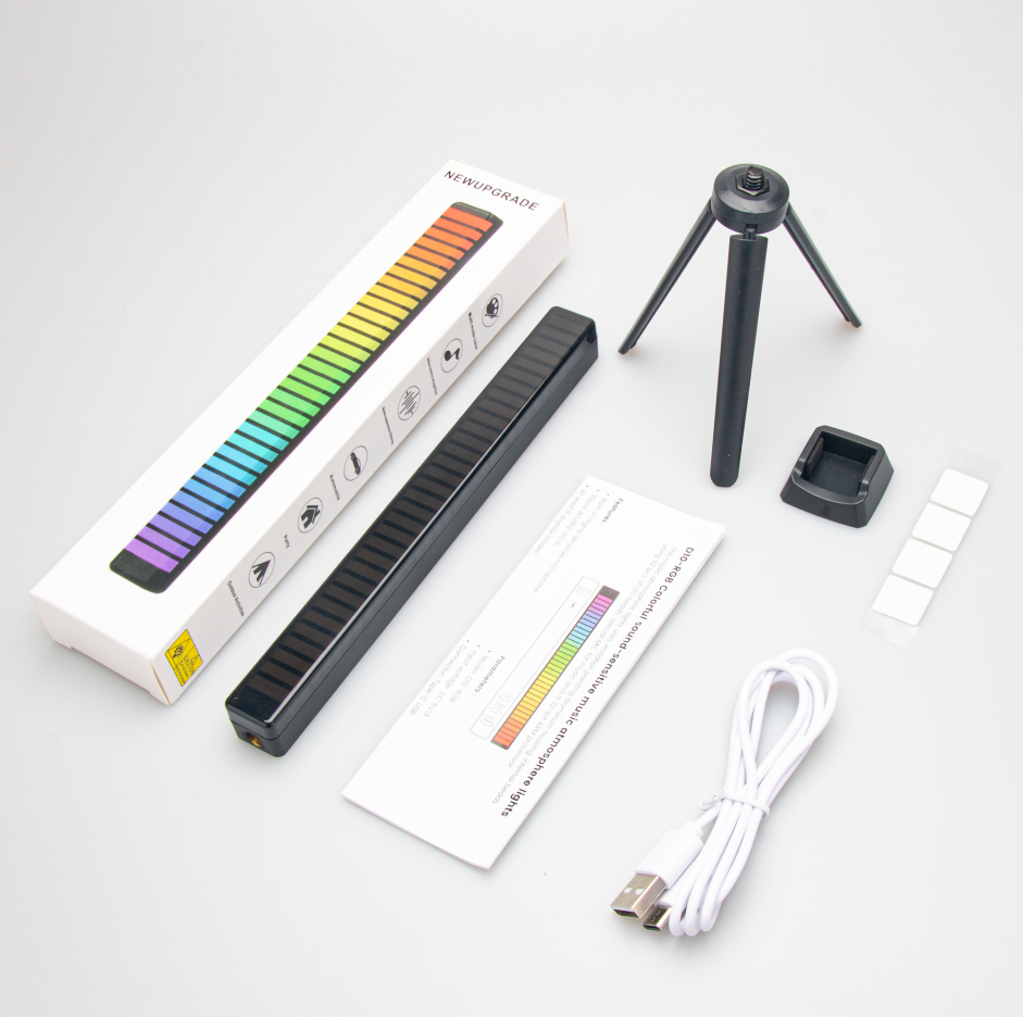 LED Pickup Light Rhythm Ambient Light RGB Music Sound Control LED Lights App Control USB Charging Built in Battery For Car Computer Game TV Desktop Decora lights