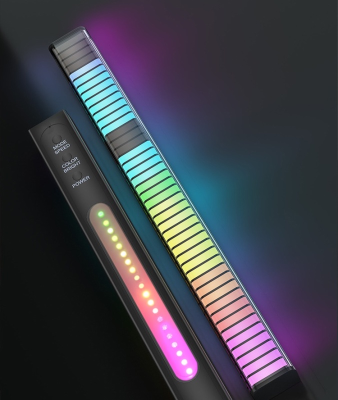 LED Pickup Light Rhythm Ambient Light RGB Music Sound Control LED Lights App Control USB Charging Built in Battery For Car Computer Game TV Desktop Decora lights