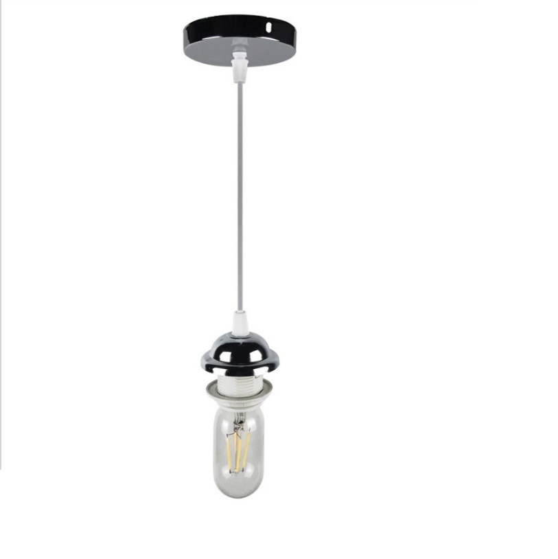 Metal E27 Lamp Holder 120cm Cable Hanging Lamp Chandelier Pendant Light Ceiling Light Fitting Holders DIY Lampshade