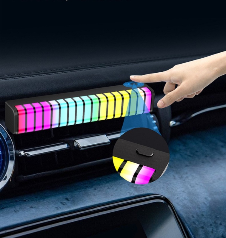 Car LED Music Pickup Lamp Atmosphere Light 17 RGB LEDs 10 Modes LED Rhythm Pickup Lamp