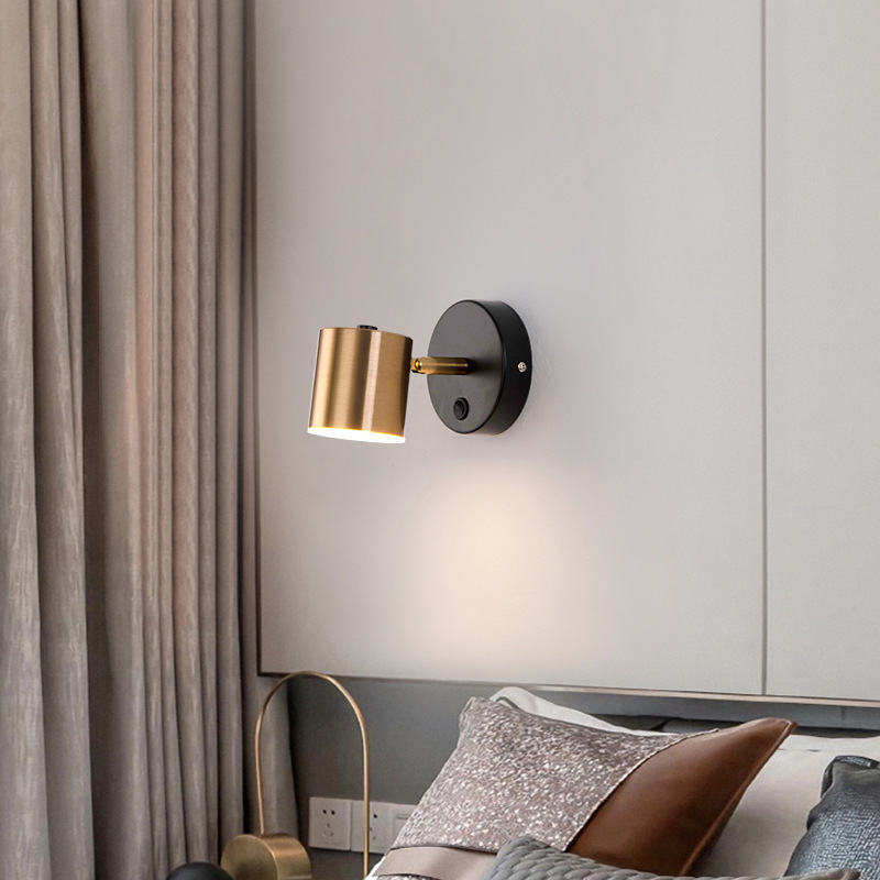 Wall Lamp Bedside Wall Light with Switch For Bedroom Reading Lamp Corridor