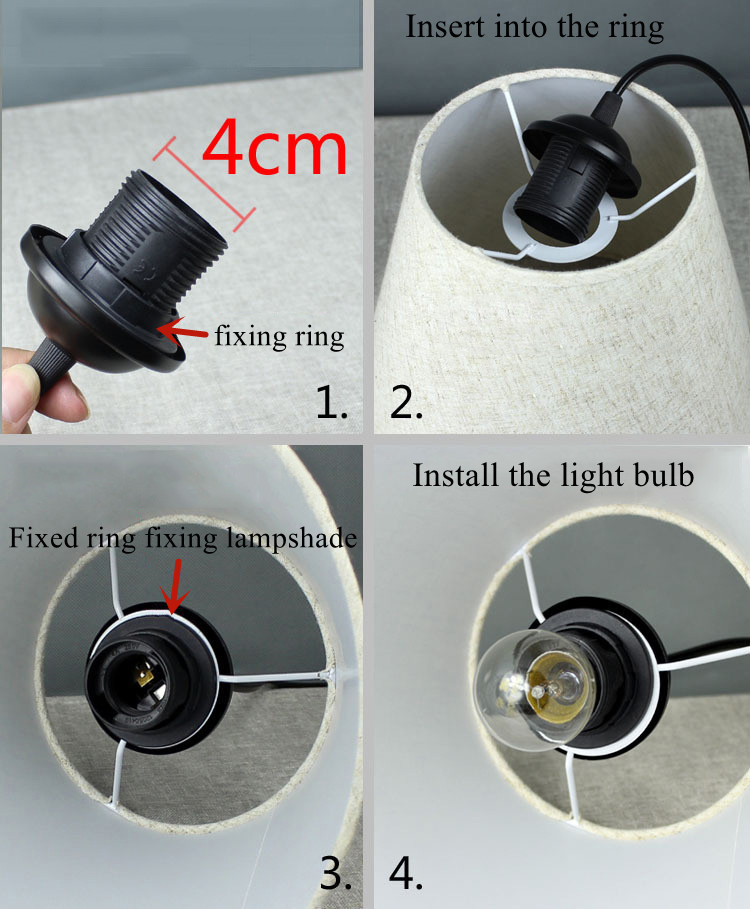 Metal E27 Lamp Holder 120cm Cable Hanging Lamp Chandelier Pendant Light Ceiling Light Fitting Holders DIY Lampshade