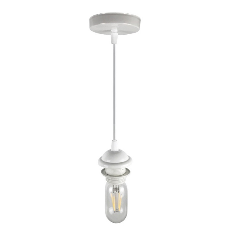 Metal E27 Lamp Holder 120cm Cable Hanging Lamp Chandelier Pendant Light Ceiling Light Fitting Holders DIY Lampshade