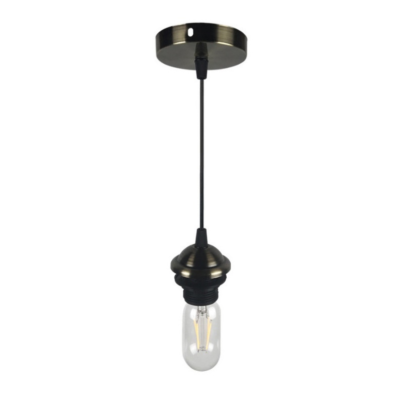 Metal E27 Lamp Holder 120cm Cable Hanging Lamp Chandelier Pendant Light Ceiling Light Fitting Holders DIY Lampshade