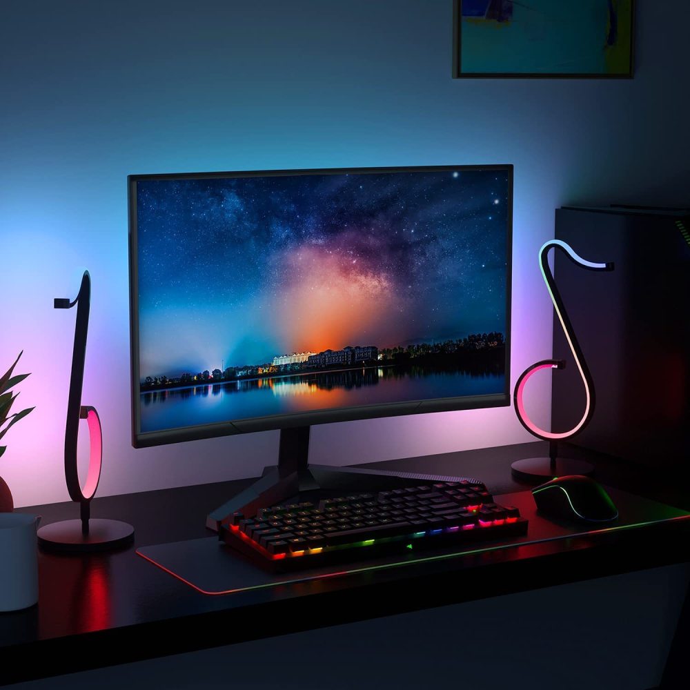 Smart Musical Note Lamp LED Desk Night Light Aluminum Iron Remote Control Bluetooth APP Control RGB Color Charging Symphony Desktop Decoration Atmosphere Light DC 5V 20W