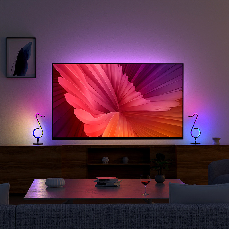 Smart Musical Note Lamp LED Desk Night Light Aluminum Iron Remote Control Bluetooth APP Control RGB Color Charging Symphony Desktop Decoration Atmosphere Light DC 5V 20W