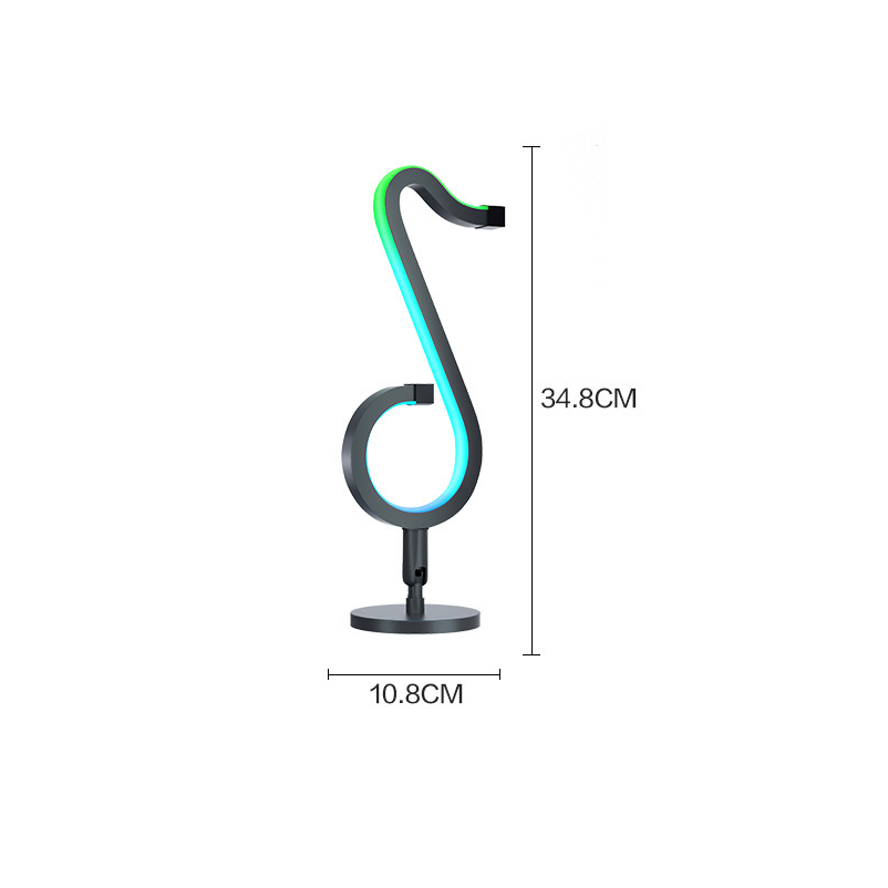 Smart Musical Note Lamp LED Desk Night Light Aluminum Iron Remote Control Bluetooth APP Control RGB Color Charging Symphony Desktop Decoration Atmosphere Light DC 5V 20W