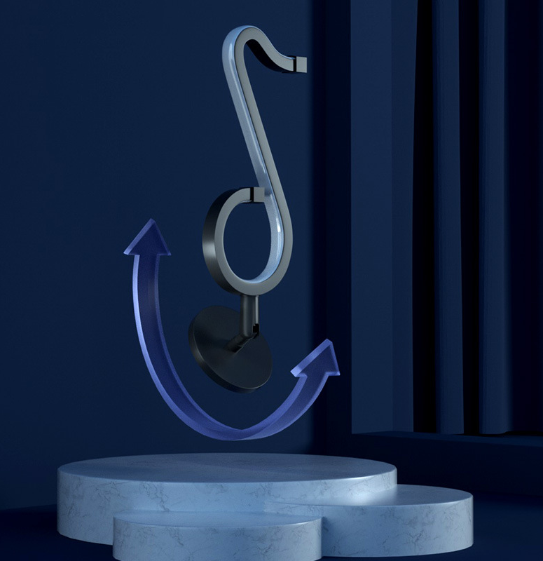 Smart Musical Note Lamp LED Desk Night Light Aluminum Iron Remote Control Bluetooth APP Control RGB Color Charging Symphony Desktop Decoration Atmosphere Light DC 5V 20W