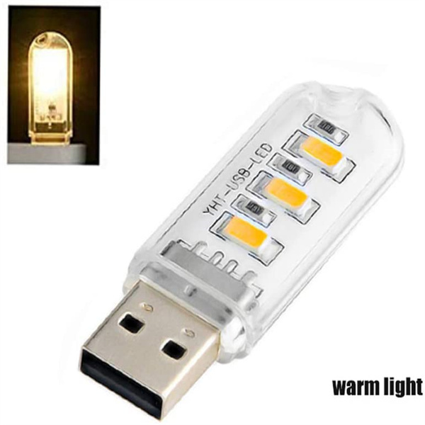 maidodo 5PCS DC 5V Mini Portable USB Night Light 3leds 5730 SMD Desk Book Reading Lights for PC Laptops Computer Mobile Power Camping lamp Cold White warm white