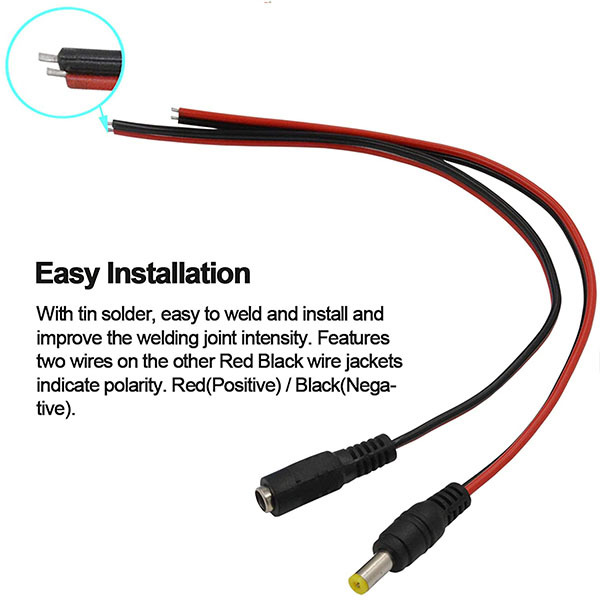 Male Female maidodo DC Power Connector Cable Wire CENTROPOWER Male and Female Power Jack Adapter for Led Strip CCTV Security Camera Cable Wire Ends Plug Barrel Adapter
