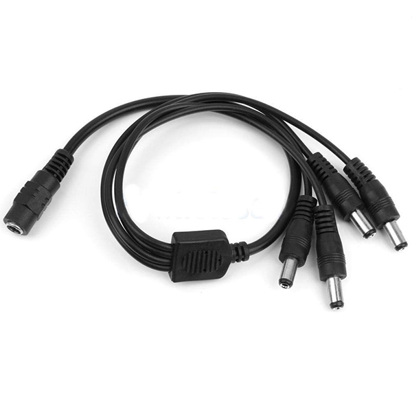 1 Female to 4 Male maidodo DC Power Splitter Cable, Y Extension Wire, 1 to 4 Adapter Cable Connectors for Led Strip CCTV Security Camera Cable Wire Ends Plug