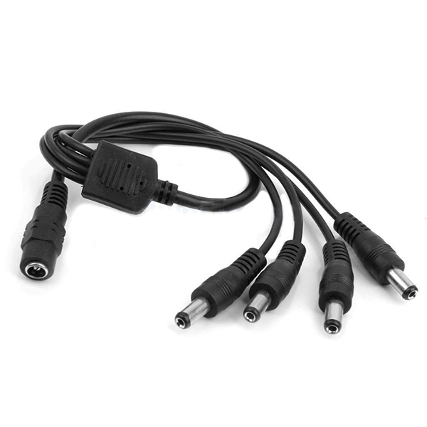 1 Female to 4 Male maidodo DC Power Splitter Cable, Y Extension Wire, 1 to 4 Adapter Cable Connectors for Led Strip CCTV Security Camera Cable Wire Ends Plug