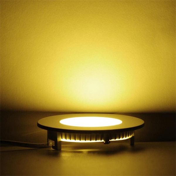 Maidodo Ultra Thin LED Panel Light 9W Warm White LED Ceiling Recessed Panel Light Slim Round Panel Light for Indoor