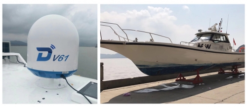 DITEL V61 VSAT Antenna installed on yacht