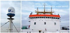 DITEL V61 maritime satellite VSAT antenna installed on a Dredging vessel with 4500 cubic meter capacity