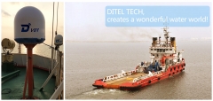 DITEL V61 maritime satellite VSAT Antenna installed on the other  “sister” oil platform auxiliary ship
