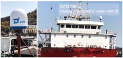 DITEL 83cm maritime satellite VSAT V81 installed on another large deck carrier