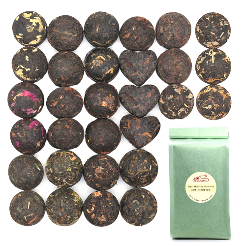 30pcs (10tastes)Aged Puerh Tea - Ripe(Shu) & Raw(Sheng) Mini Tea Tuo –Yunnan Pu-erh Tea -Rice Balls Pu erh Tea - Puer Tea