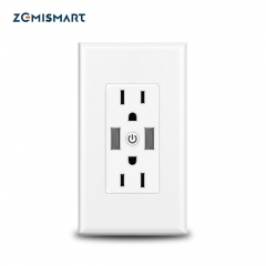 Zemismart WiFi US In Wall Outlet Work With Alexa Google Home With 2 Outlet and 2 USB Port APP Control
