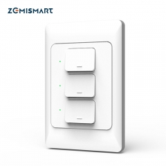 Zemismart Tuya WiFi Light Switch Alexa Google Home Enable Smart Life Wall Push Button Switch 1/2/3 Gangs Neutral Optional