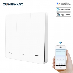 Zemismart WiFi Wall Push Switch Alexa Google Home Tuya Light switches Three Gangs Two Gangs One Gang Physical Button