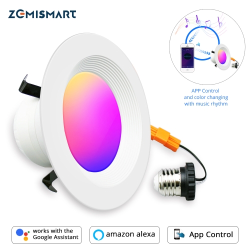 Smart LED Ceiling Light WiFi Downlight RGBCW 4 Inch US Type Alexa Echo Google Home Tuya Control