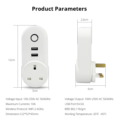 AIIAT Intelligent WiFi Smart Timer UK Plug Socket Outlet App  Alexa  Google