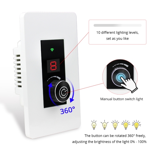 WiFi Dimmer Switch Tuya Smart life Control Smart Home WiFi Light Switch  Compatible with Alexa Echo Google Home