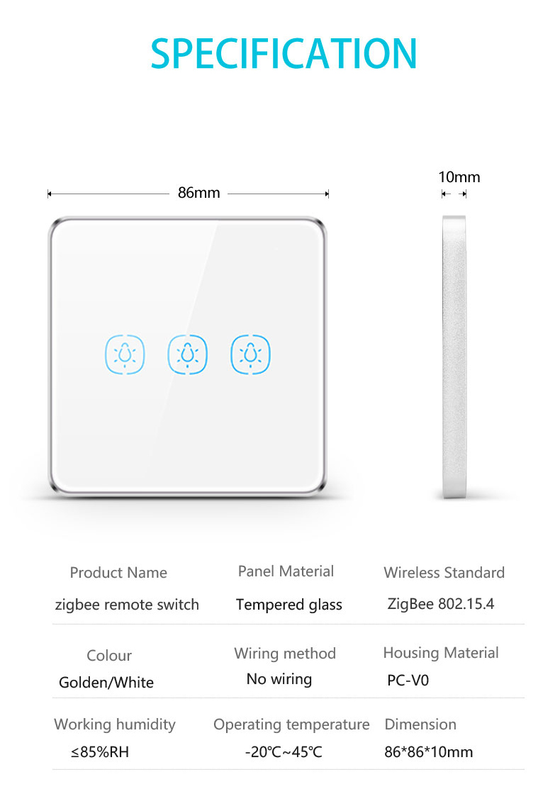 VERSÃO COM BOTÕES - Interruptor ZIGBEE Zemismart compatível com  SMARTTHINGS, PHILIPS HUE e TUYA* 