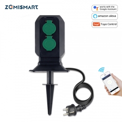 Zemismart Outdoor EU WiFi Smart Power Socket Waterproof Plug and Socket working with Amazon Echo