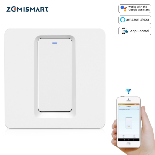 Zemismart EU WiFi Wall Push Light Switch Alexa Google Home TUYA APP Control One Gang Two Three Gangs Physical Switches