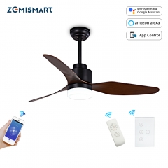 Zemismart Smart Fan light Voice Control By Alexa Google Home HomeAssistant 3 blade ceiling fan with LED Light Kit