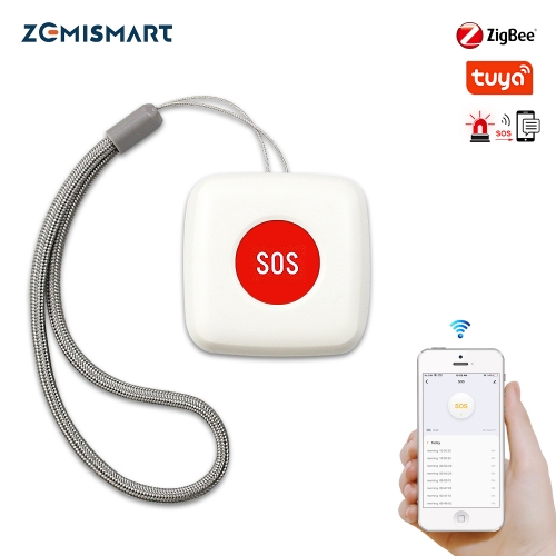 Zemismart Remote Control SOS Button Alarm Waterproof Emergency Help Alarm Switch Work with Tuya Zigbee hub