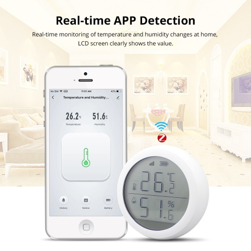 Tuya WiFi Zigbee Temperature Humidity Sensor Thermometer Hygrometer Smart  Home, ✓
