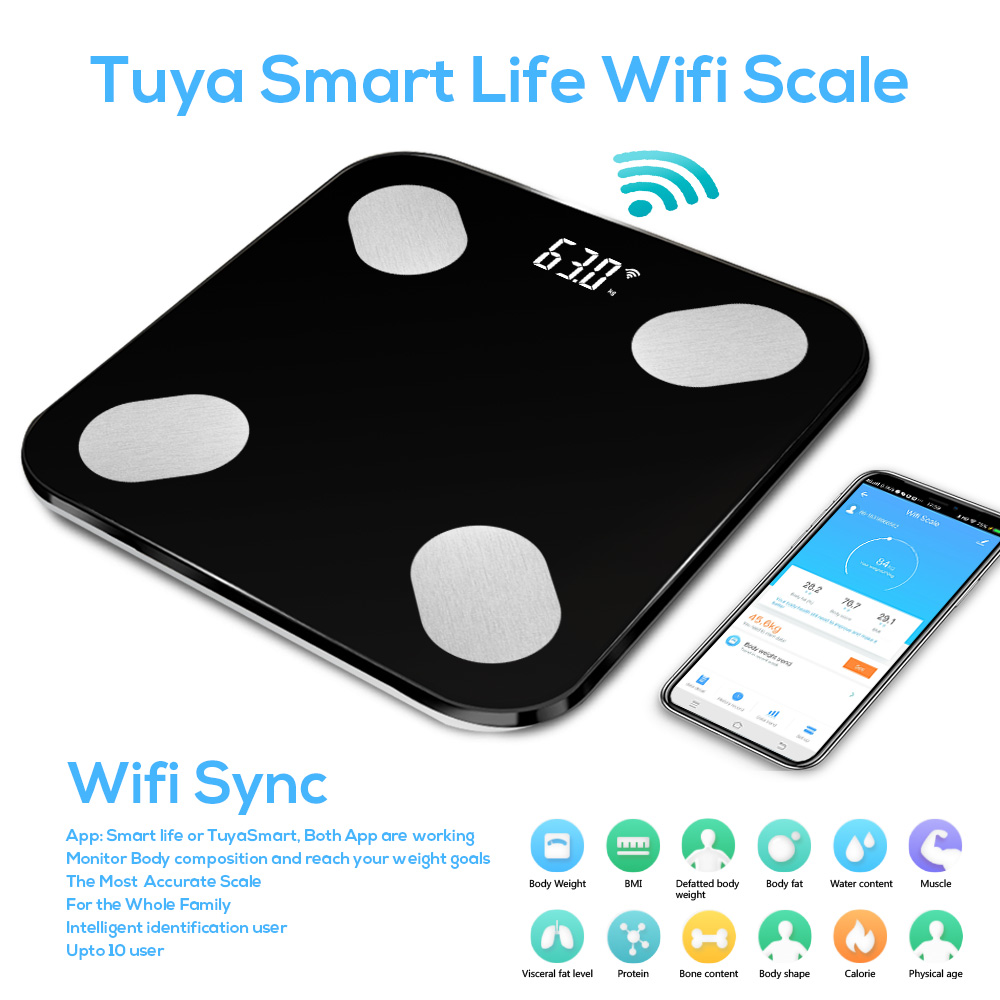 Zemismart WiFi Scale Tuya Smart Life Accurate Electronic Digital Weight