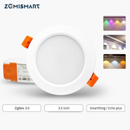 Tuya ZigBee Downlight Smart RGBW Led Recessed Ceiling Light 3.5 Inch Zigbee 3.0 Color Changing with Music Dimmer Timer