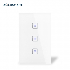 Zemismart Zigbee 3 Gang Smart Light Switch Work With Amazon Alexa Google Home via Zemismart hub Smarthings Bridge APP Phone Voice Control