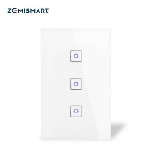 Zemismart Zigbee 3 Gang Smart Light Switch Work With Amazon Alexa Google Home via Zemismart hub Smarthings Bridge APP Phone Voice Control