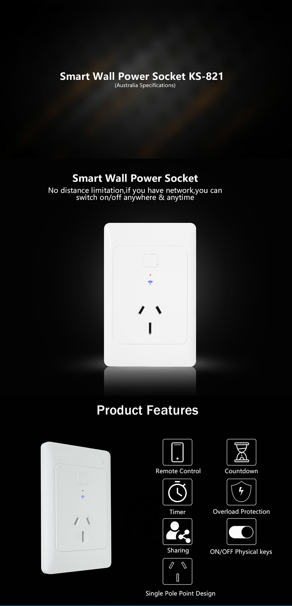 Zemismart WiFi AU Powerpoint with Switch Tuya Smart Life ...