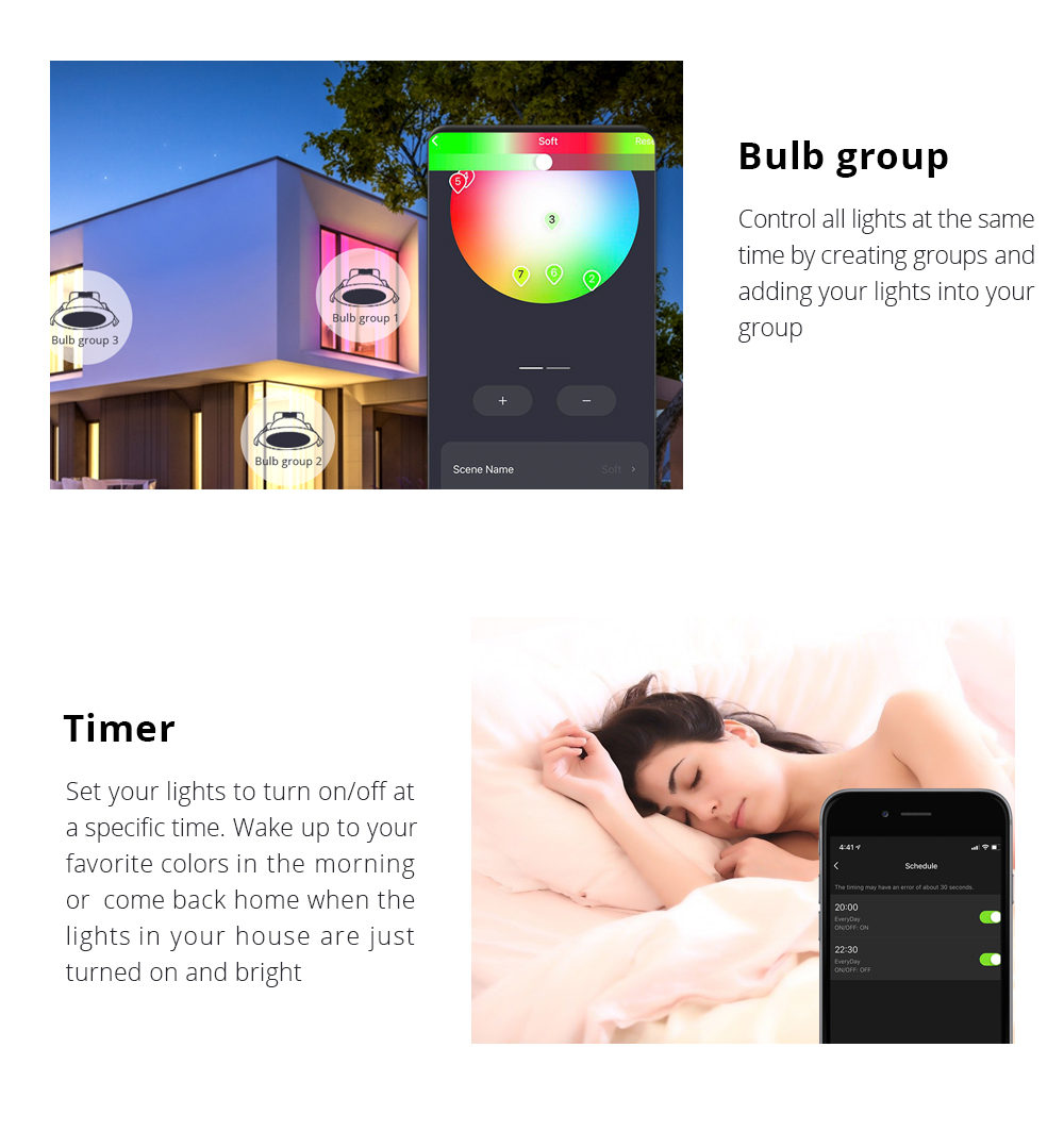 Zemismart Alexa Google Home Assistant Zigbee Bulb Light Smart Home Wifi