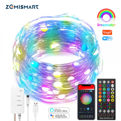 Zemismart Tuya WiFi Smart LED String Lights RGB USB Charge IP44 Strip Light Alexa Google Home Enable Remote Control Christmas Decoration