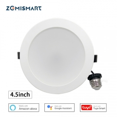 Zemismart US 4 inch 10W WiFi RGBW Led Downlight Alexa Google Recessed Lamp Smart Life APP Control Ceiling Light