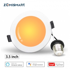 Zemismart US plug 3.5 Inch Tuya WiFI RGBCW Led Downlight Colorful Ceiling Light Alexa Google Home Enable Smart Life Control