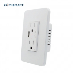 Zemismart US Wall Outlet 15A With USB Port Smart Life WiFi Control Alexa Google Home Voice Control
